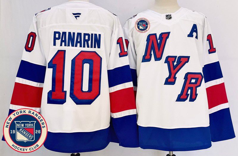 Men New York Rangers 10 Panarin White Fanatics 2025 NHL Jersey style 2